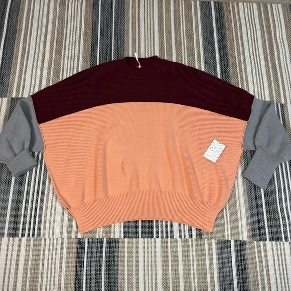 Free People Easy Street Color Block Sweater Size Small Women - Picture 2 of 10